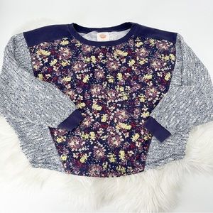 Daily Practice Anthropologie Floral batwing sweatshirt top